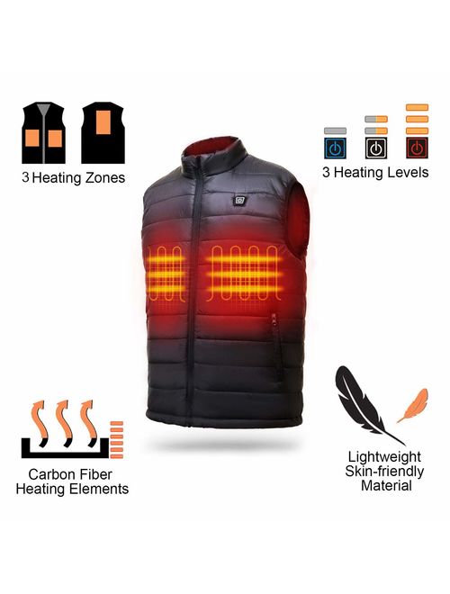TAJARLY Heated Vest Lightweight-Washable Heated Vests for Men&Women with Battery Pack