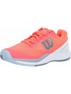 Wilson RUSH PRO 3.0 Tennis Shoes Women, Fiery Coral/White/Cashmere Blue, 7.5