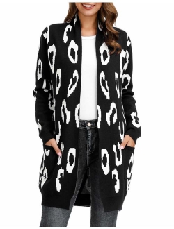 Essential Solid Open Front Long Knitted Cardigan Sweater for Women