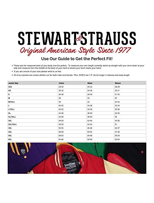 Stewart & Strauss Varsity Letterman Jackets Since 1977 - Navy Blue & White