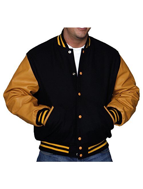 Original Varsity Letterman Jackets (48 Team Colors) Wool & Leather XXS to 6XL