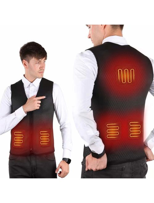 VALLEYWIND Electric Heated Vest for Men Women, USB Charging Heated Jacket Washable