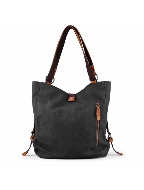 SHANGRI-LA Purse Handbag for Women Canvas Tote Bag Casual Shoulder Bag School Bag Rucksack Convertible Backpack