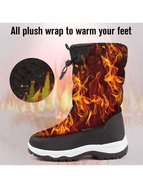 CIOR Women's Snow Boots Winter Waterproof Fur Lined Frosty Warm Snow Boots
