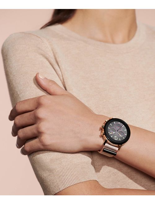 Movado Connect 2.0 Unisex Powered with Wear OS by Google Stainless Steel and Pink Sand Fabric Smartwatch, Color: Pink (Model: 3660025)