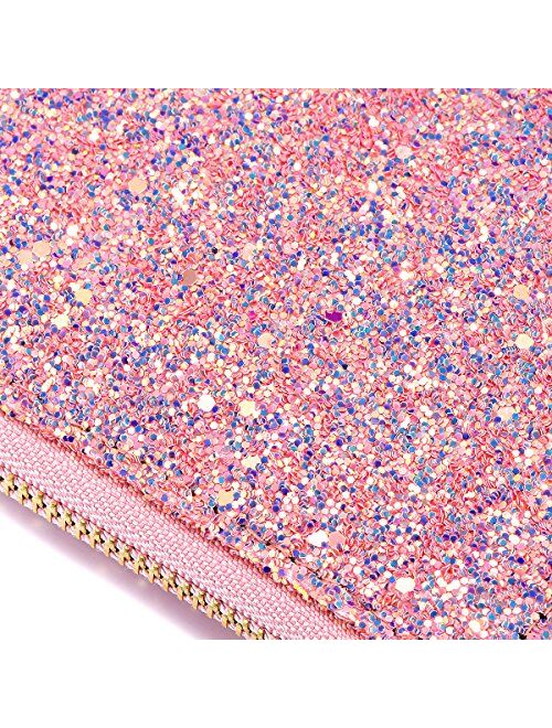 Glitter Wallet for Women Shiny Handbag Long Purse Elegant Clutch, Ladies Card Holder