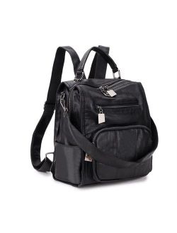 Women Backpack Purse, PU Leather Mini Backpack Fashion Shoulder Bag for Ladies Three Ways to Carry