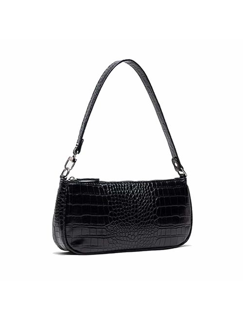 Barabum Retro Classic Clutch Shoulder Baguette Tote HandBag with Zipper Closure for Women