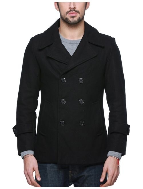 Buy Match Mens Wool Classic Pea Coat Winter Coat online | Topofstyle