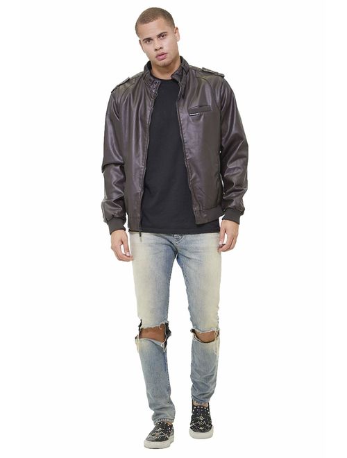 Members Only Men's Vegan Leather Iconic Racer Jacket
