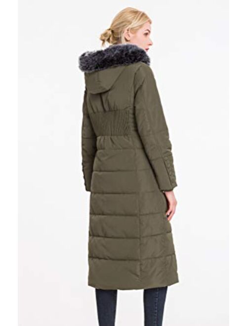 Polydeer Women's Max Long Winter Puffer Coat Vegan Down Jacket Arctic Coat Thickened Hooded Coat