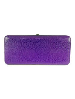 Chicastic Glossy Snakeskin Texture Faux Patent Leather Flat Hard Clutch Wallet