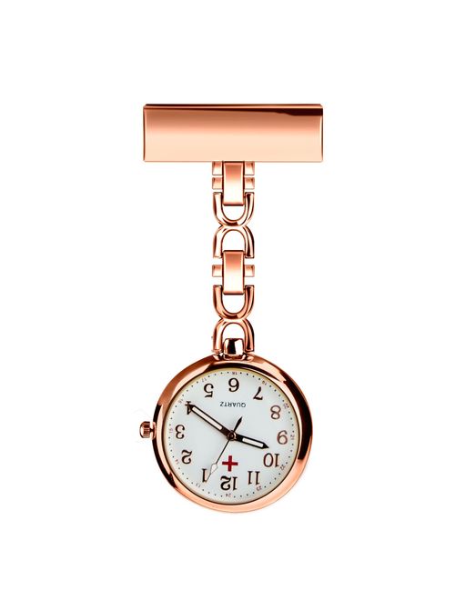 WIOR Nurse Lapel Pin Watch Hanging Medical Doctor Pocket Watch Quartz Movement Nurses Watch for Xmas Birthday Mothers Day Gift