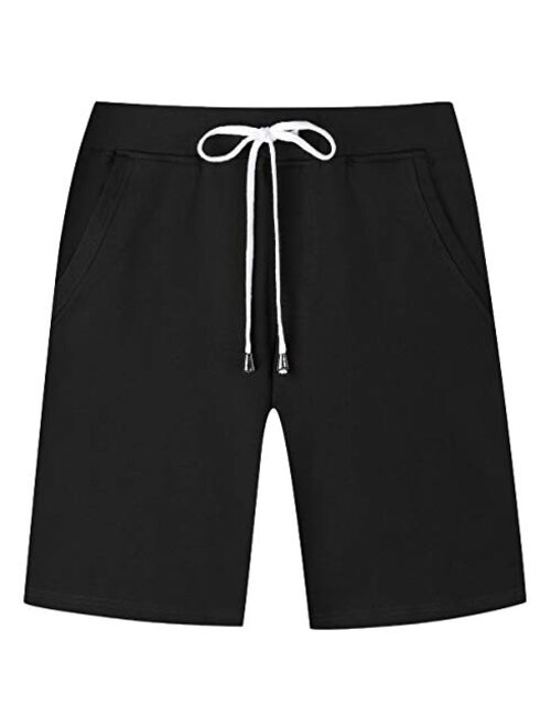 Janmid Men's Casual Classic Fit Cotton Elastic Jogger Gym Shorts