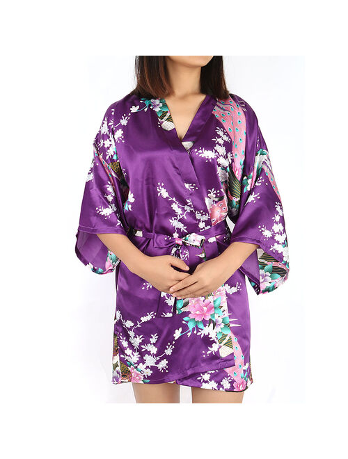 Women's Rayon Satin Robe Dressing Gown