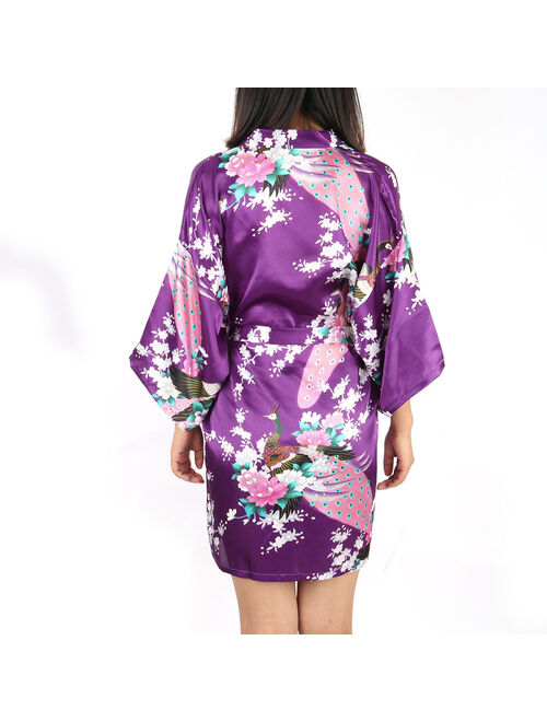 Women's Rayon Satin Robe Dressing Gown