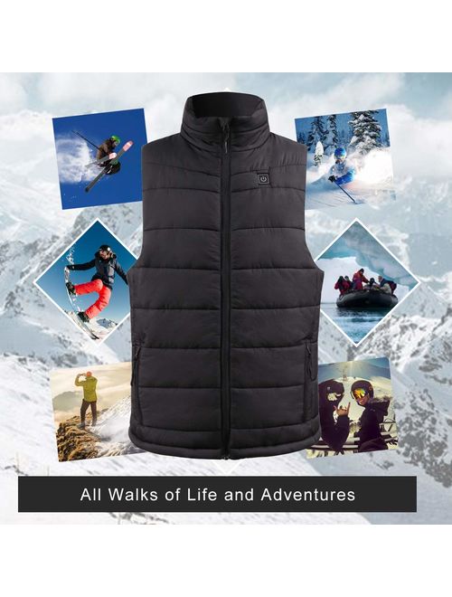 N NIFVAN Men's Lightweight Heated Vest with 8.4V Battery Adjustable Electric Warm Vest for Winter Cold Hiking Camping Fishing