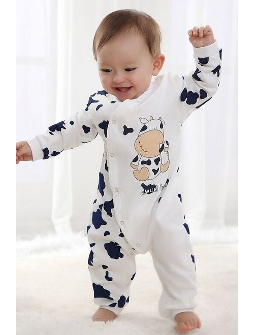 Cow Newborn Girls Boys Clothes Jumpsuit Baby Outfit Infant Romper Clothes 0-24 Months