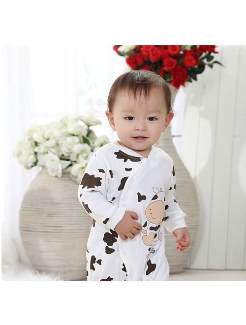 Cow Newborn Girls Boys Clothes Jumpsuit Baby Outfit Infant Romper Clothes 0-24 Months