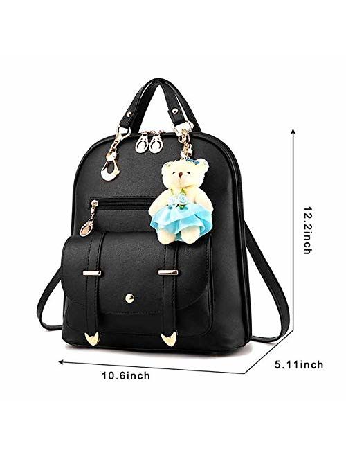 BAG WIZARD Women Small Backpack with 9 Pockets Girls Cute Tiny Purses for Travel Everyday Bag Pack