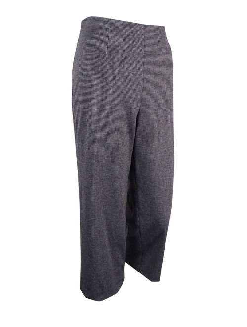 Alfani NEW Gray Womens Size 6 Flat-Front Wide-Leg Printed Dress Pants