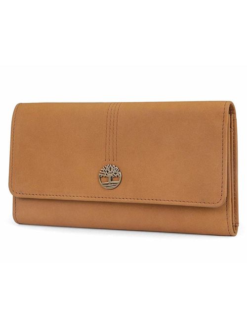Timberland Womens Leather RFID Flap Wallet Clutch Organizer