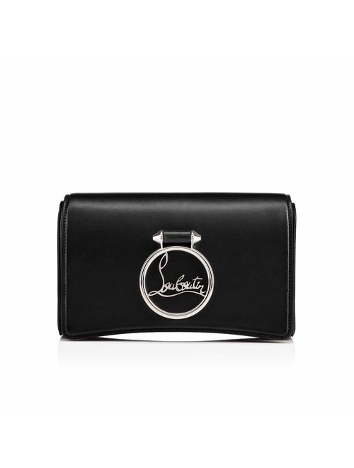Christian Louboutin Black Rubylou Leather Clutch New