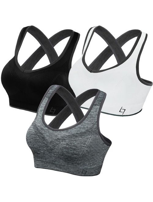 Buy FITTIN Crossback Sports Bras - Padded Seamless Med Support for Yoga ...