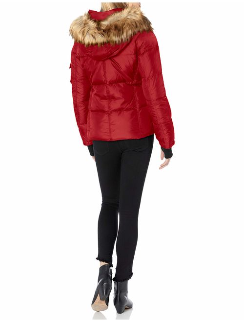S13 Women's Kylie Down Puffer Jacket with Faux Fur Trimmed Hood