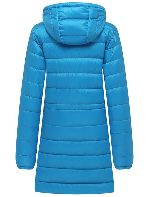 Wantdo Women's Packable Down Coat Ultra Light Weight Hip Length Hooded Puffer Jacket