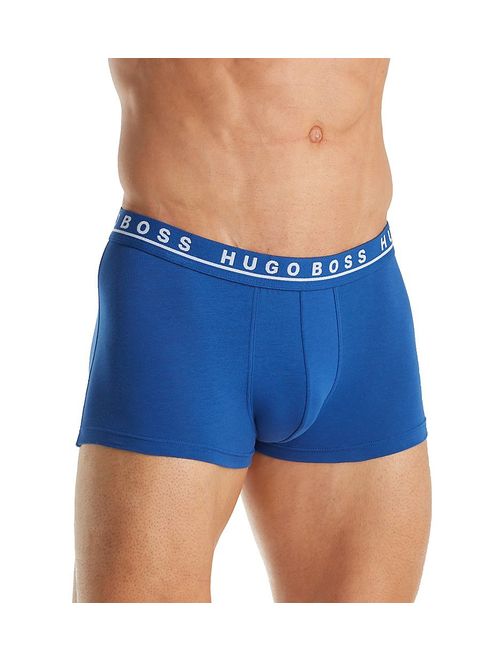 Hugo Boss Men's 3-Pack Stretch Cotton Solid Elastic Waist Regular Fit Trunks