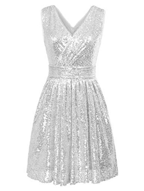 Kate Kasin Sequin Bridesmaid Embellished Sleeveless Maxi Evening Prom Dresses