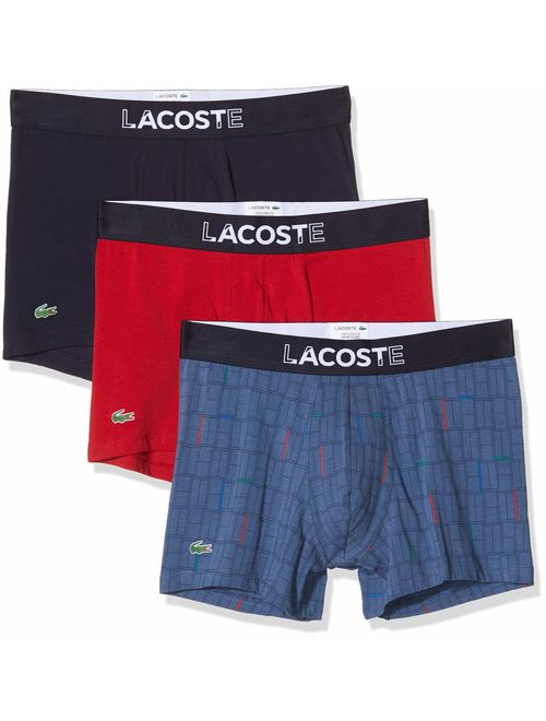 Lacoste Men's Underwear Cotton Solid Stretch Trunks Multipacks