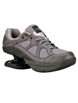 Z-CoiL Pain Relief Footwear Women's Liberty Slip Resistant Gray Leather Tennis Shoe