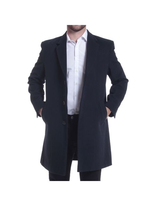 alpine swiss Luke Mens 3 Button Tailored Wool 37" Walker Car Coat
