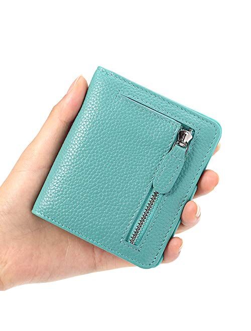 FUNTOR Leather Wallet for women, Ladies Small Compact Bifold Pocket RFID Blocking Wallet for Women