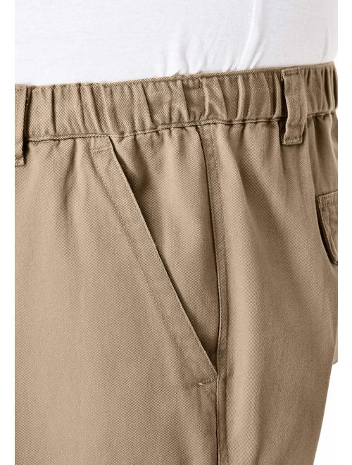 Boulder Creek Men's Big and Tall 9" Full Elastic Waist Single Pocket Cargo Shorts