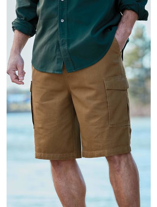 Boulder Creek Men's Big and Tall 9" Full Elastic Waist Single Pocket Cargo Shorts