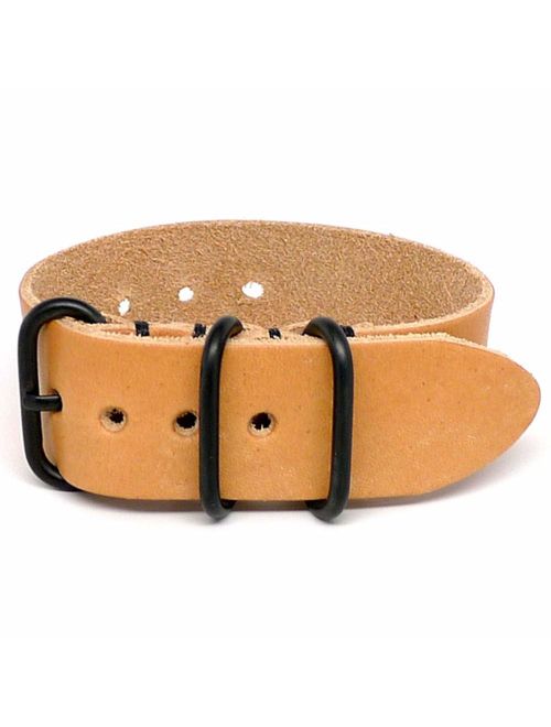 DaLuca 1 Piece Military Watch Strap - Natural Essex (PVD Buckle) : 20mm