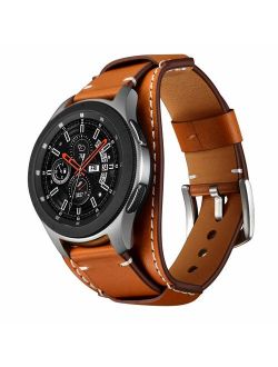 Balerion Cuff Genuine Leather Watch Band,Compatible with Samsung Galaxy Watch 46mm,Gear S3,Fossil Q Explorist/Q Marshal Gen 2 and Other Standard 22mm Band Width Watch