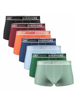 Men's Cotton Stretch Underwear 7 Pack Colorful Separate Pouches Trunks