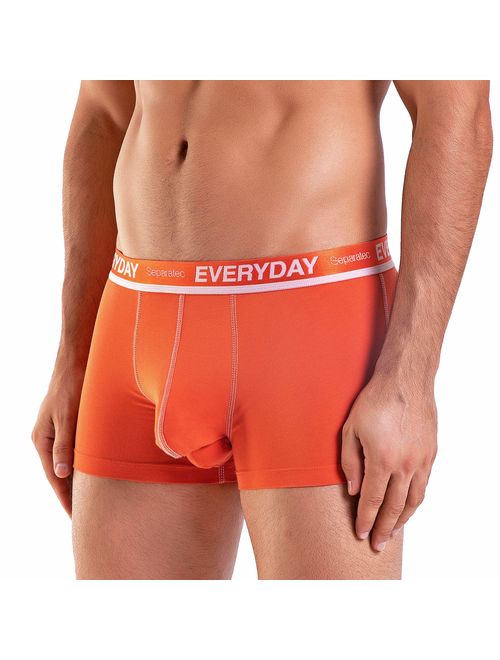 Separatec Men's Cotton Stretch Underwear 7 Pack Colorful Separate Pouches Trunks