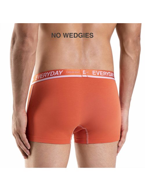 Separatec Men's Cotton Stretch Underwear 7 Pack Colorful Separate Pouches Trunks