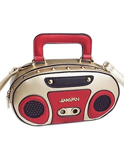 Women's Elegant Tape Recorder Radio Shaped Shoulder Bag Vintage Style Crossbody Bag Handbag