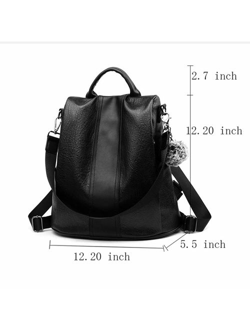 Aiseyi Women Backpack Purse PU Leather Anti-theft Casual Daypack Ladies Rucksack Shoulder Bags