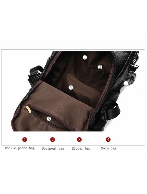 Aiseyi Women Backpack Purse PU Leather Anti-theft Casual Daypack Ladies Rucksack Shoulder Bags