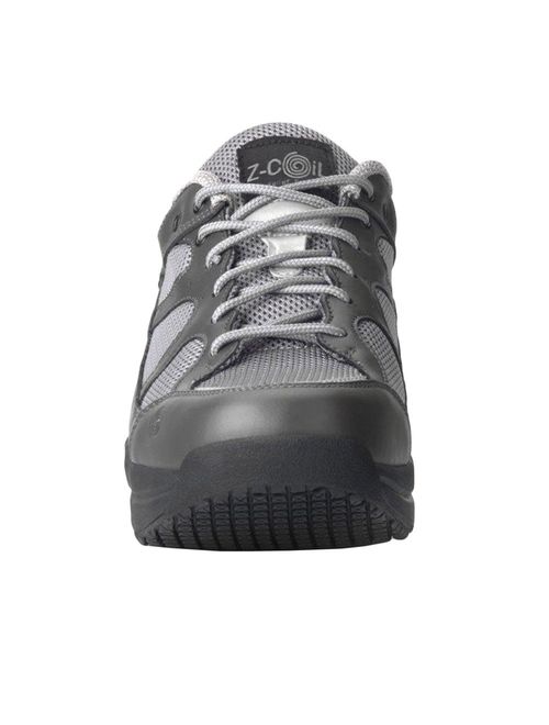 Z-CoiL Pain Relief Footwear Women's Liberty Slip Resistant Enclosed Coil Gray Leather Tennis Shoe