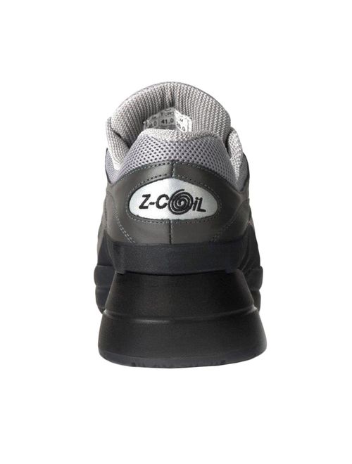 Z-CoiL Pain Relief Footwear Women's Liberty Slip Resistant Enclosed Coil Gray Leather Tennis Shoe