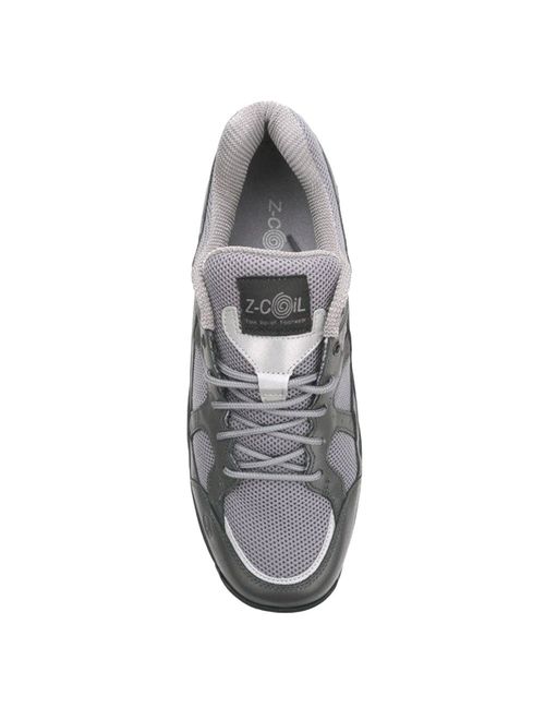 Z-CoiL Pain Relief Footwear Women's Liberty Slip Resistant Enclosed Coil Gray Leather Tennis Shoe