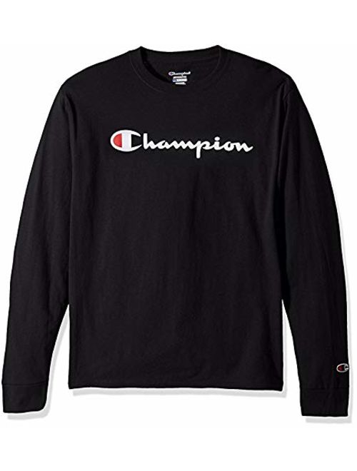 Champion Men's Classic Jersey Script T Shirt -3 Piece Bundle Includes 2 Shirts Free BE Bold Gym Tote Bag Genie Outlet